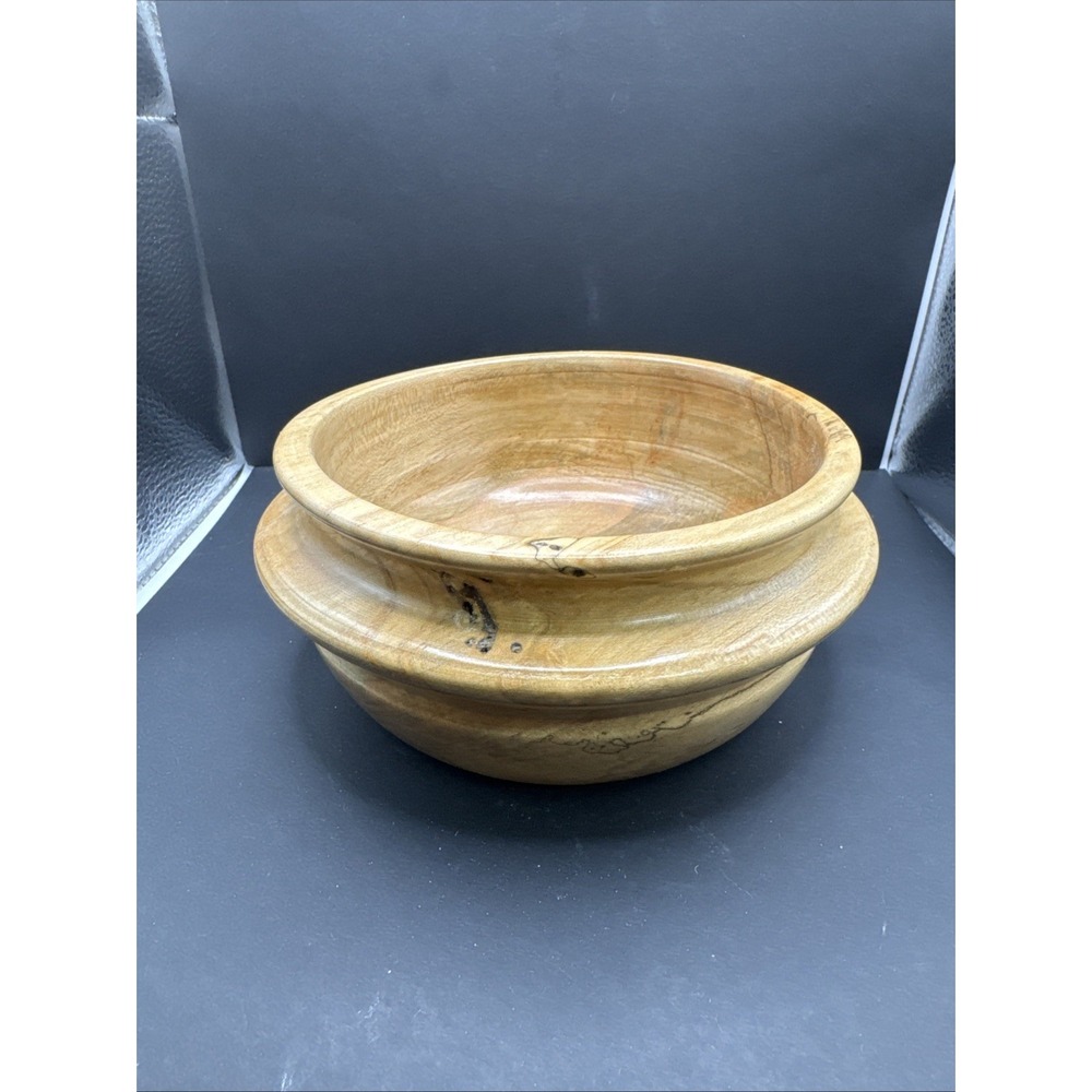 Vintage Hand Spun Wooden Serving Bowl